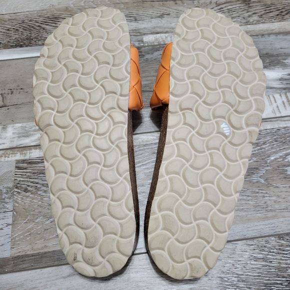 40 Miz Mooz Leather Woven Slide Sandals - Rope Orange Size 9-9.5 - Picture 5 of 8